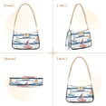 thumbnail image 7 of FORMRS Womens Shoulder Bag with Chain Strap Clutch Purse Cute Tote Handbag, White Hand Drawn Sailboats, 7 of 7