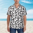 thumbnail image 2 of Sikiie Cute Panda Print Men's Hawaiian Shirt, Summer Beach Button Pocket Short Sleeve T-Shirt,XX-Large, 2 of 7