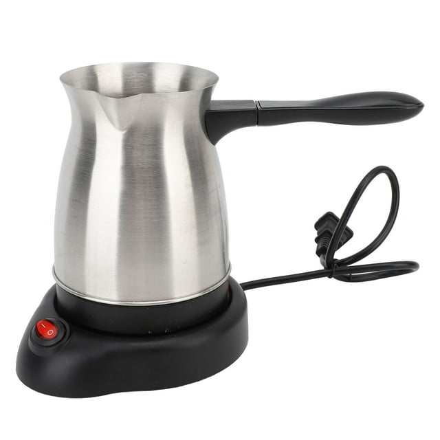 Electric Turkish Coffee Maker, US Plug 110V Electric Turkey Coffee Pot Non Slip Base Stainless Steel Dual System for Hotel