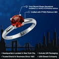 thumbnail image 2 of Gem Stone King 900 Platinum Red Garnet Engagement Ring for Women | 1.50 Cttw | Round 7MM | Gemstone January Birthstone | Size 8, 2 of 6