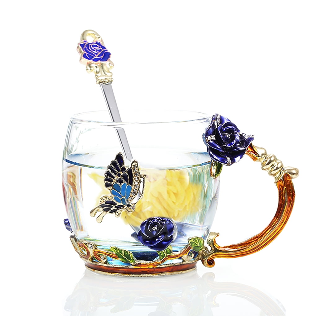 Tureclos Water Mug Glass Flower Coffee Cup Decoration Gift Milk Tea Cup With Spoon Blue Rose 3ml Walmart Com Walmart Com Tureclos Water Mug Glass Flower Coffee Cup Decoration Gift Milk Tea Cup With Spoon Blue Rose 3ml Walmart Com Walmart Com