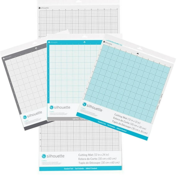 Silhouette Cameo Cutting Mats 4 Pack: Strong Grip, Regular Grip, 24", & Light Grip