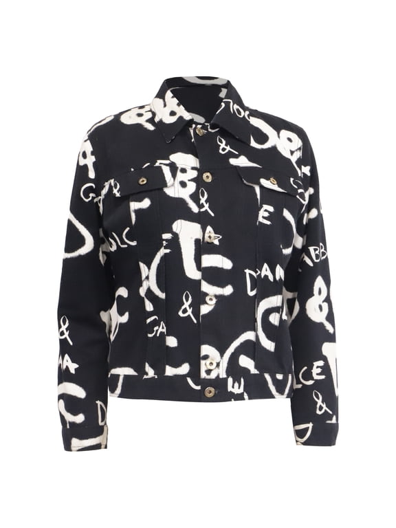 Pre-Owned Dolce & Gabbana Vintage Graffiti Jacket in Black Cotton