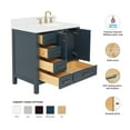 thumbnail image 3 of Ariel Cambridge 36 Inch Single Right Offset Oval Sink Bathroom Vanity With Carrara White Quartz Countertop 1.5 Edge In Midnight Blue, 3 of 10