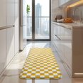 thumbnail image 4 of Yellow and White Checkerboard Pattern Kitchen Rug Mat,Kitchen Runner Rugs Non Skid Washable,Decorative Kitchen Floor Mats for Kitchen,Sink,Laundry,17"x47.2", 4 of 7