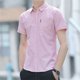 thumbnail image 3 of Camisa y blusa de hombre de negocios a cuadros con bolsillo, manga corta, elegante, de lujo, de alta calidad, original, nueva en ropa, 3 of 5
