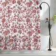 thumbnail image 2 of Red Boho Flower Waterproof Shower Curtain, Extra Large 72"x96" Washable Polyester Fabric Shower Curtains for Bathroom, Vintage Paisley Farmhouse Pattern Decorative Bathtub Curtain Sets with Hooks, 2 of 9