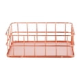 thumbnail image 4 of Iron Storage Baskets Desktop Debris Box Rose Gold Modern Metal Wire Mesh Racks, 4 of 6