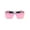 Gold Pink Mirror, variant on Womens Shield Oversize Mobster Rimless Flat Top Bridge Sunglasses Gold Pink Mirror