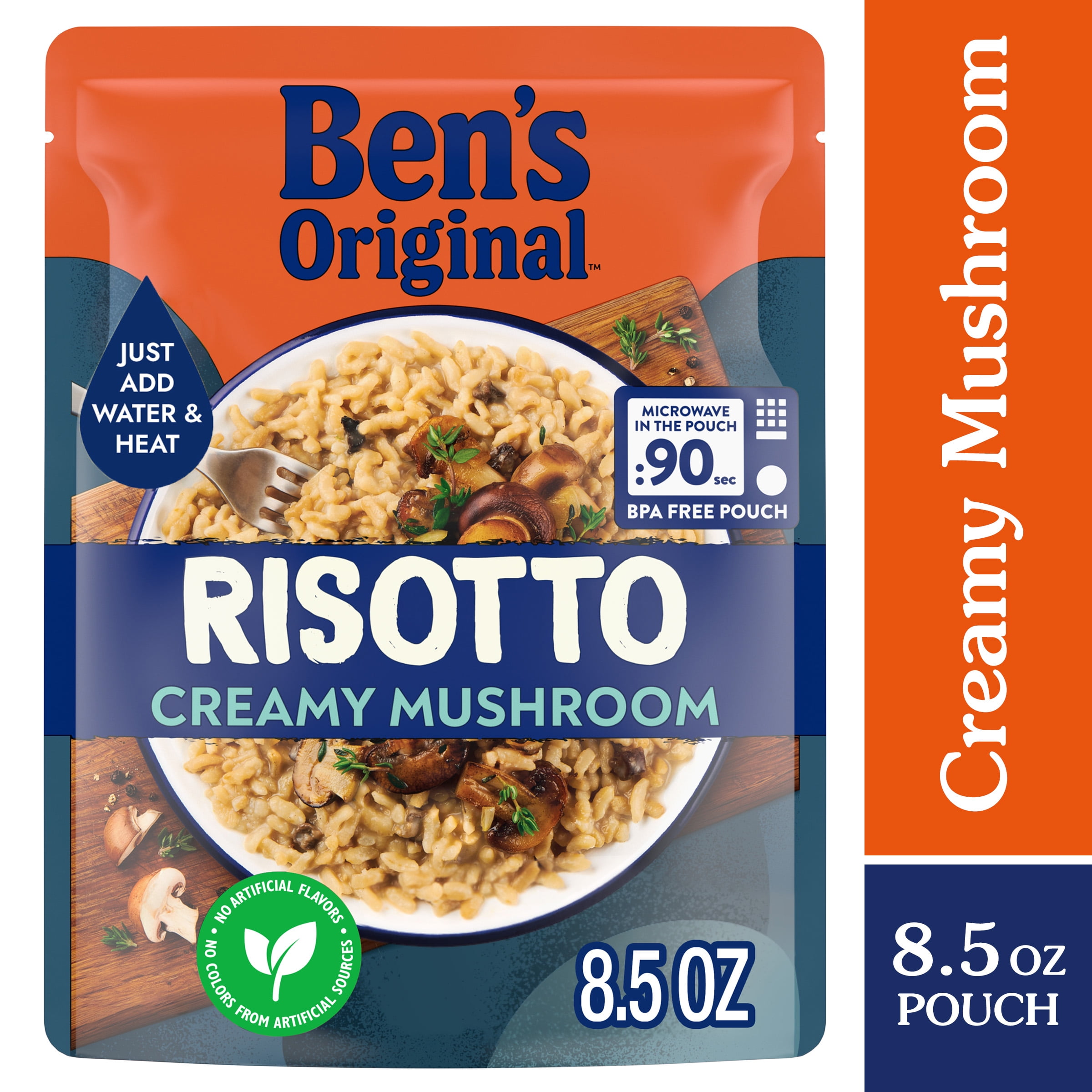 (6 pack) Ben's Original Ready Rice Mushroom Risotto Flavored Rice, Easy Dinner Side, 8.5 oz Pouch