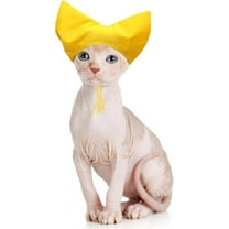 Cat Shower Cap Adjustable Waterproof Reusable for Small Pets, Yellow
