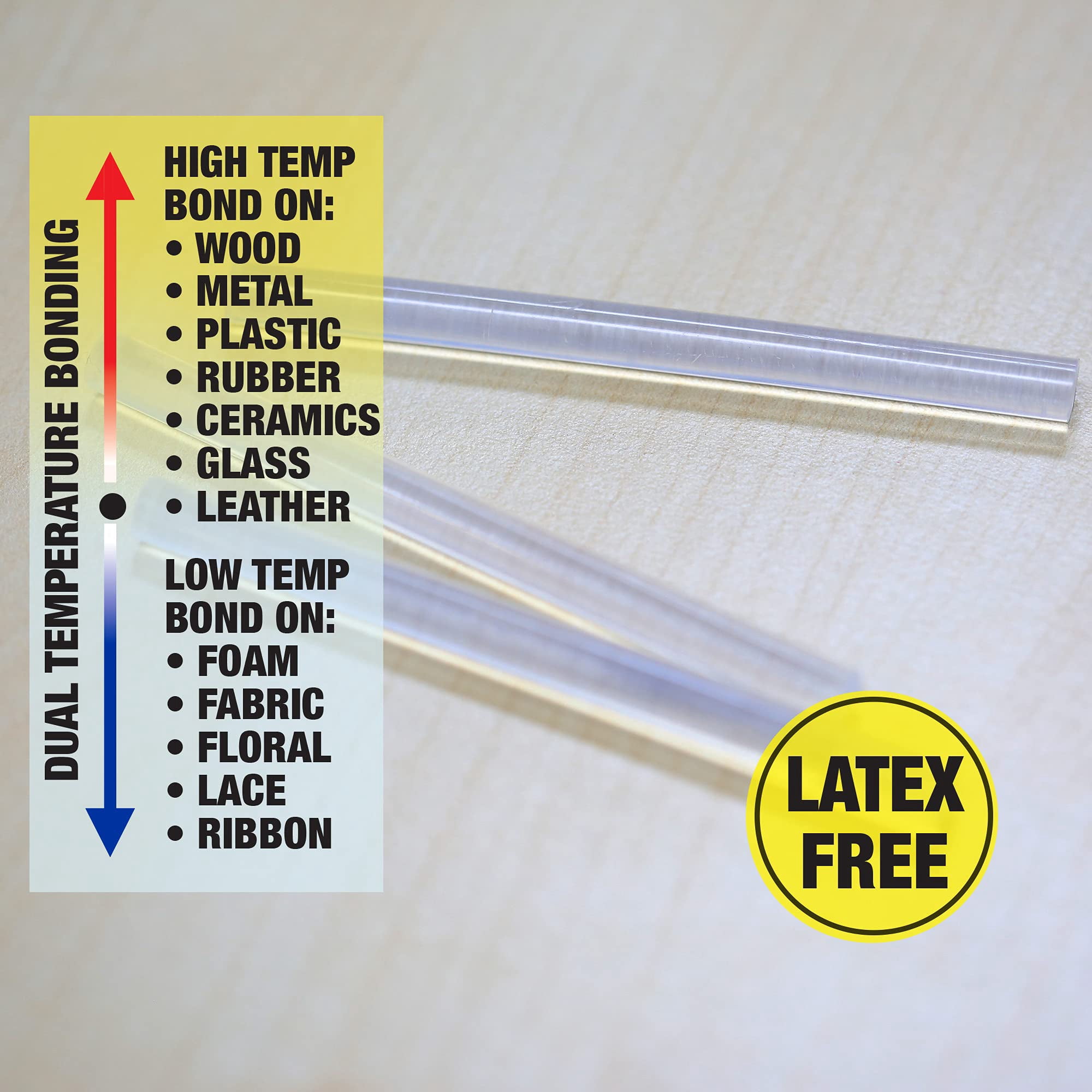 BAZIC Hot Melt Glue Sticks Dual Temp 3.9" x 0.27" (100/Pack), 2-Packs