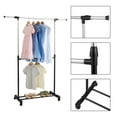 Ktaxon Adjustable Rolling Clothes Rack Single Rail Hanging Garment Bar