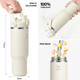 thumbnail image 5 of GEDUX 40oz Insulated Water Bottle with Straw, Stainless Steel Water Bottle with 2-in-1 Leakproof Lid (Straw & Auto Spout), Keeps Cold 24H Hot 12H, Leak Proof Water Bottle for Sports Travel, 5 of 6