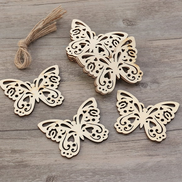 IFANLANDOR 20Pcs Blank Butterfly Cutout Wooden for Art Projects Decoration