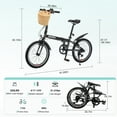 thumbnail image 6 of imerelez Urban Commuter Folding Bike 20 Inch Dark Grey, 6-Speed with Basket & Fenders, Portable Steel Frame Bicycle, 6 of 7