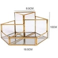 thumbnail image 4 of Organizador de maquillaje Bandeja organizadora de belleza Soporte para cepillos de joyería Oro, Caja de cosméticos de vidrio, Bandeja decorativa transparente Ormromra MZQ-0565, 4 of 8