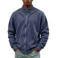 thumbnail image 6 of Men's Casual Corduroy Jacket Lightweight Zip Up Vintage Jacket Collared Bomber Jacket with Kangaroo Pockets, 6 of 6