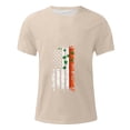 thumbnail image 2 of Men's St. Patrick's Day Shamrock American Flag Graphic Short Sleeve Crew Neck T-Shirt, 2 of 4