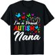 thumbnail image 1 of Camiseta de Mujer con Lazo de Conciencia del Autismo y Mariposas - Orgullosa Nana Autista, 1 of 7
