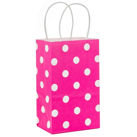 Hallmark Small Gift Bag (White Dots on Hot Pink)