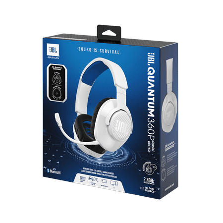 JBL - Quantum 360P Wireless Gaming Headset - White