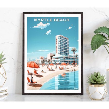 Myrtle Beach, South Carolina, Travel Print, Modern Wall Art Home Decor #1238, 8x12 UNFRAMED