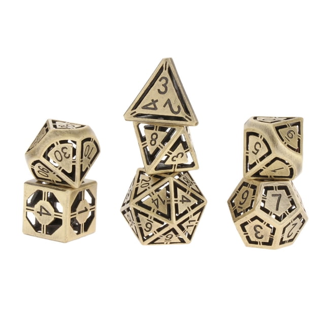 Juego De Dados Poliédricos DUNGEON Y DRAGONS DND Dice Pearl Dice Para Juegos De Rol Bronce Sunnimix Dados poliédricos