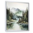 thumbnail image 2 of Designart "Minimalist Lake Serenity I" Landscape Lake River Floater Framed Canvas Art Print, 2 of 5