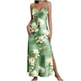 thumbnail image 2 of Roncen Womens Satin Long Nightgown Sexy Side Split Silk Floral Graphic Lingerie Soft Spaghetti Strap Nightwear Nightdress, 2 of 8