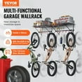 thumbnail image 3 of Space Saving Garage Bike Rack - Wall Mounted Holder for 4 Bikes & 2 Storage Shelves, 3 of 11