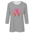 thumbnail image 4 of Alkepwun Breast Cancer Shirt for Women Love Heart Pink Ribbon Shirt Cancer Awareness T-Shirts Support Survival 3/4 Sleeve Tops, 4 of 4