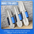 thumbnail image 2 of 3PCS Stainless Steel Pool Trowel Set (16inch/14inch/12inch) Flat, 2 of 5