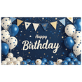 thumbnail image 6 of Navy Blue Backdrop with Golden Stars and Balloons Happy Birthday Banner Party Supplies Photography Props Birthday Decoration Photo Booth Background Decor, 6 of 6