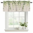 thumbnail image 2 of Retro Green Leaves Valances for Windows, Decorative Rod Pocket Window Valance Curtains, Country Pastoral Botanical Vines Short Curtain Drapes for Kitchen/Bathroom/Living Room, 2 Panels, 54" W x 18" L, 2 of 8