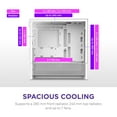 thumbnail image 4 of NZXT CCH31FW01 H3 Flow Micro ATX PC Case White Clear Glass, 4 of 8