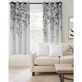 thumbnail image 3 of Blackout Curtains for Bedroom, Grey Botanical Room Darkening Window Drapes for Living Room, Weeping Eucalyptus Leaves Watercolor Thermal Insulated Grommet Curtains, 42x63 inch, 2 Panels, 3 of 9