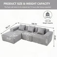 thumbnail image 3 of Modern Minimalist L-Shape Polyester Sectional Sofa for Living Room (220×80×75cm), 3 of 9