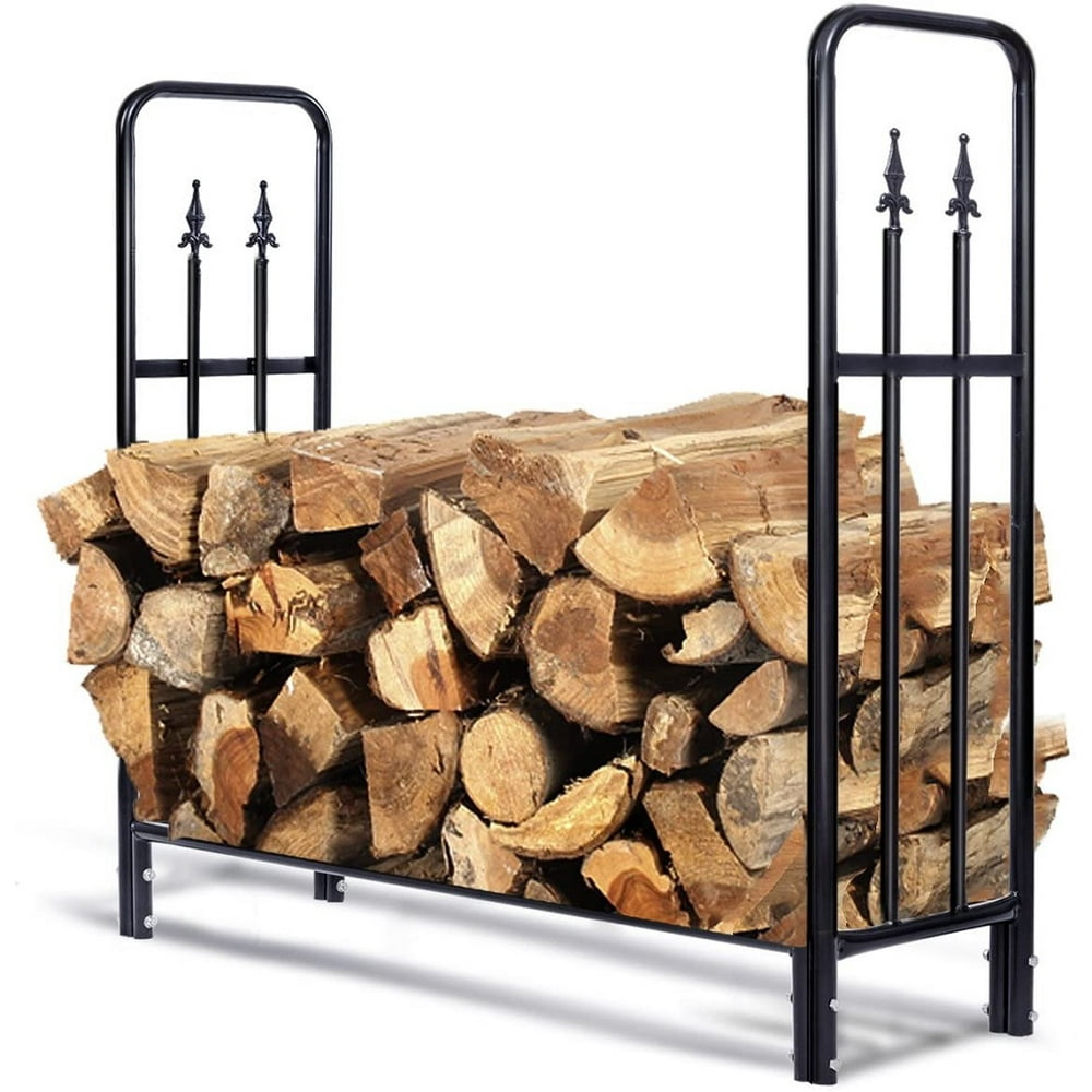 4 FT Firewood Rack Outdoor, Outdoor Firewood Holder Log Rack for Firewood, SEGMART Outdoor Log