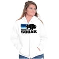 thumbnail image 4 of SoDak South Dakota Buffalo Vacation Unisex Fleece Graphic Zip Up Hoodie Brisco Brands 2X, 4 of 5