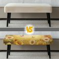 thumbnail image 5 of Jiueut Butterfly Sunflower Print Bench Covers, Machine Washable Bench Seat Protection Chair Seat Decoration Non Slip Rectangle Chair Slipcover with Elastic Band for Kitchen Home Hotel, 5 of 7
