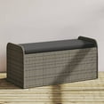 thumbnail image 1 of vidaXL Banc de Rangement avec Coussin Gris 115x51x52 cm Rotin Poly, 1 of 5