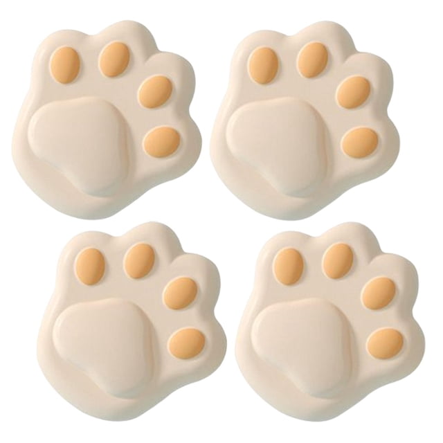 4 protectores de esquinas para mesa con forma de pata de gato, cojines de seguridad para bebés, protector de bordes Caqui