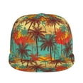 thumbnail image 2 of Fotbe Colorful Hawaii Palms Flat Bill Visor Cap Classic Snapback Hat Polyester Foam Trucker Hat Trucker Cap Adjustable Baseball Cap, 2 of 9