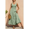 thumbnail image 3 of Womens Smocked Sleeveless Tiered Long Dresses, 3 of 11