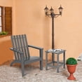 thumbnail image 2 of Patiojoy 3PCS Patio Adirondack Chair Side Table Set Solid Wood Garden Deck Bistro Set Classic Furniture Fire Pit Chair Set Grey, 2 of 10