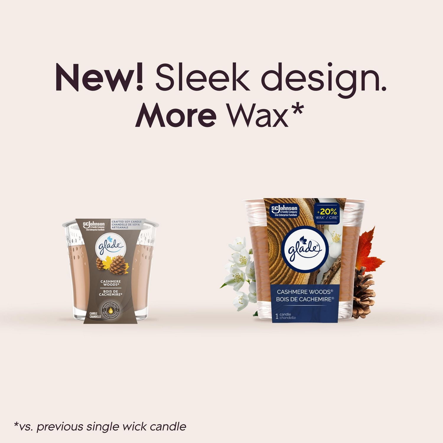 Glade® Scented Candle Air Freshener, Cashmere Woods, 1 Piece