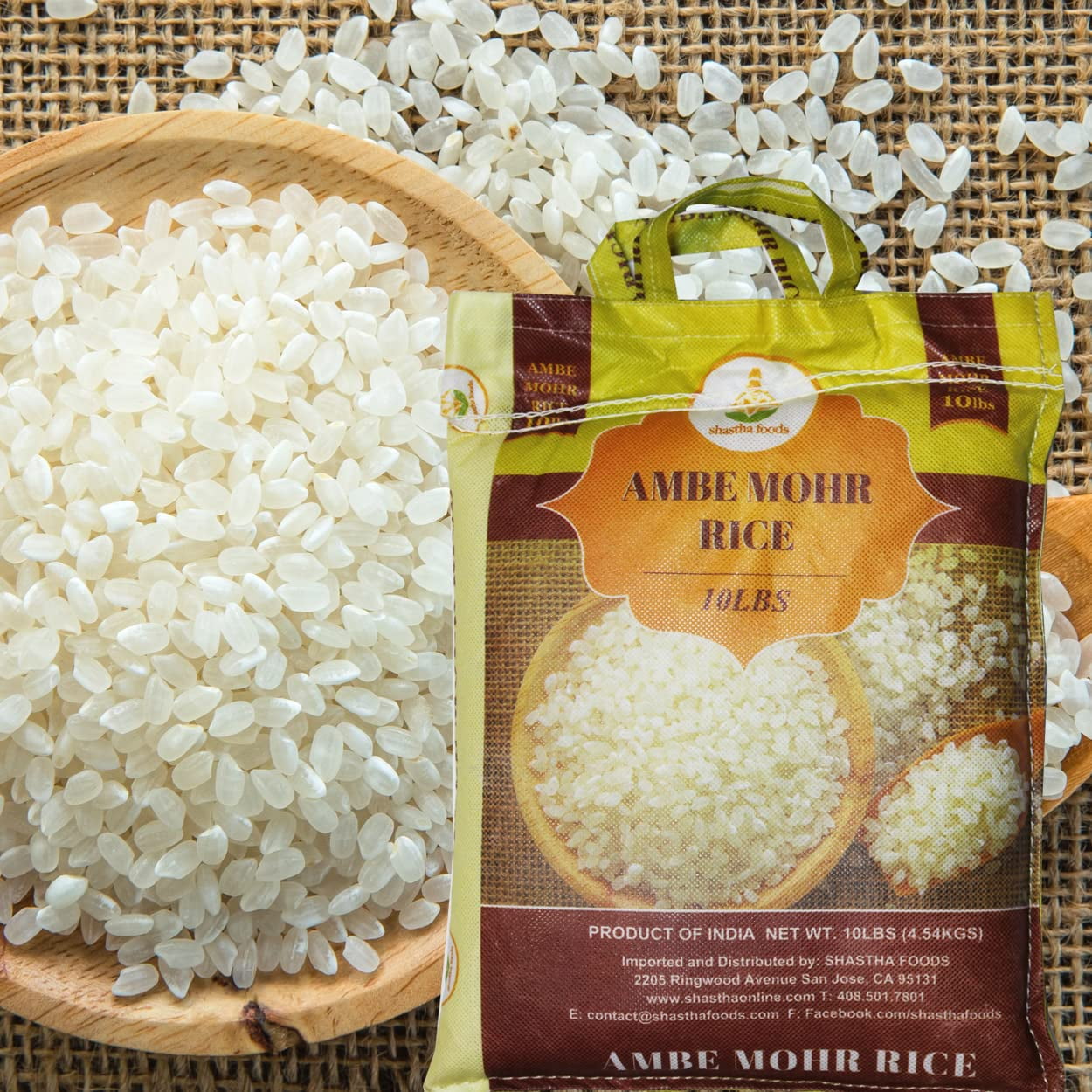 Shastha Foods Ambe Mohr Rice, Gluten-Free and Nut-Free, 20 lbs, pack of 1