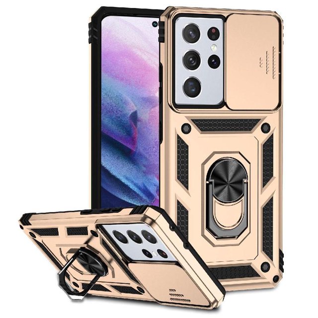 Estuche GANGXUN para Samsung Galaxy S21 Ultra, soporte giratorio 360°, estilo mecánico y magnético