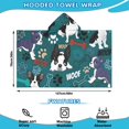 thumbnail image 2 of Boston Terrier with Bones and Paws Hooded Bath Towel，50"x30" for Ages 3 To 12 Kids, Quick Dry Lightweight Soft Microfiber Hood Beach Towel Cover Up for Kids, 2 of 7